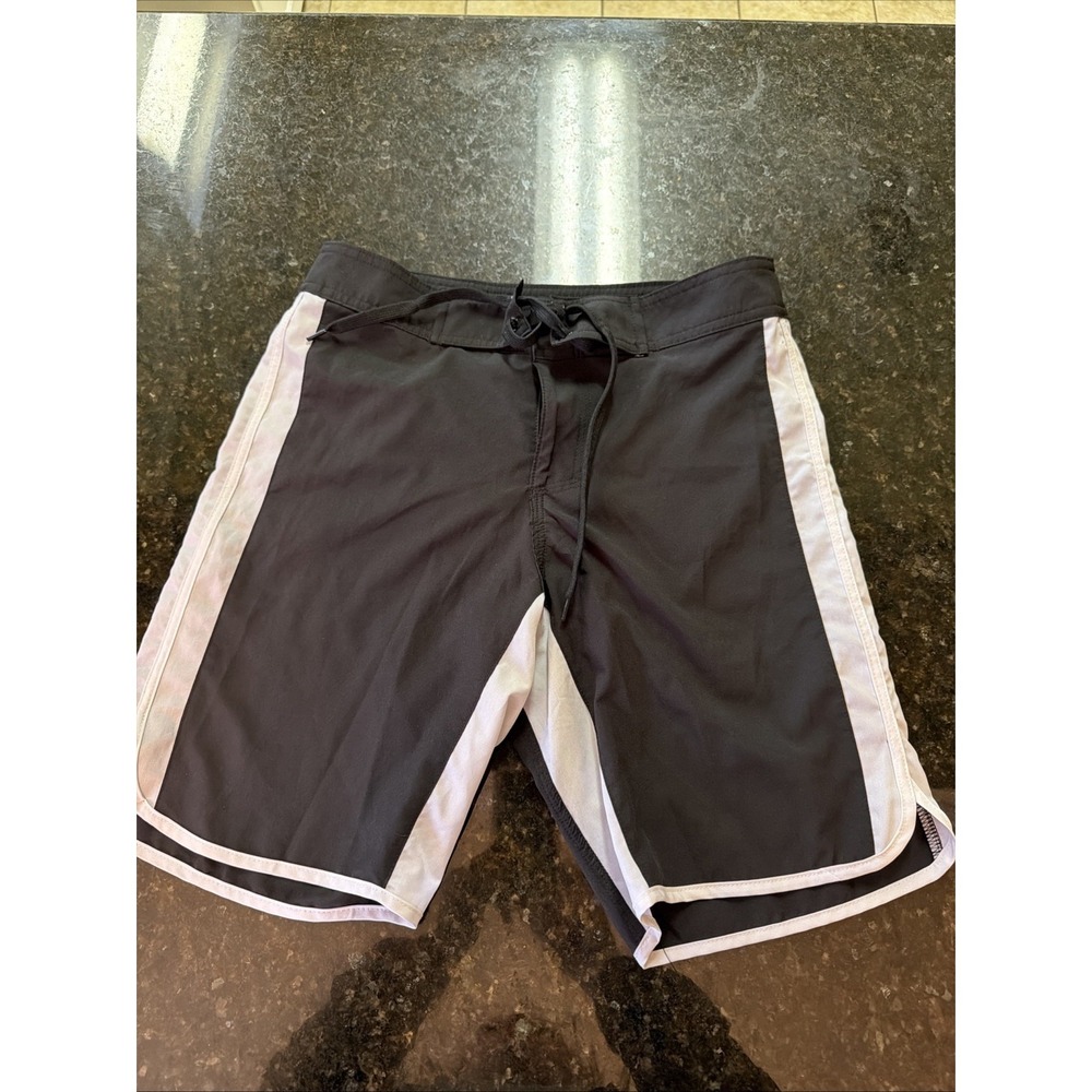 Darc Sport Wolves Board Shorts Black‎ White Sz 28 Surfer Skater Swim Trunks Y2K